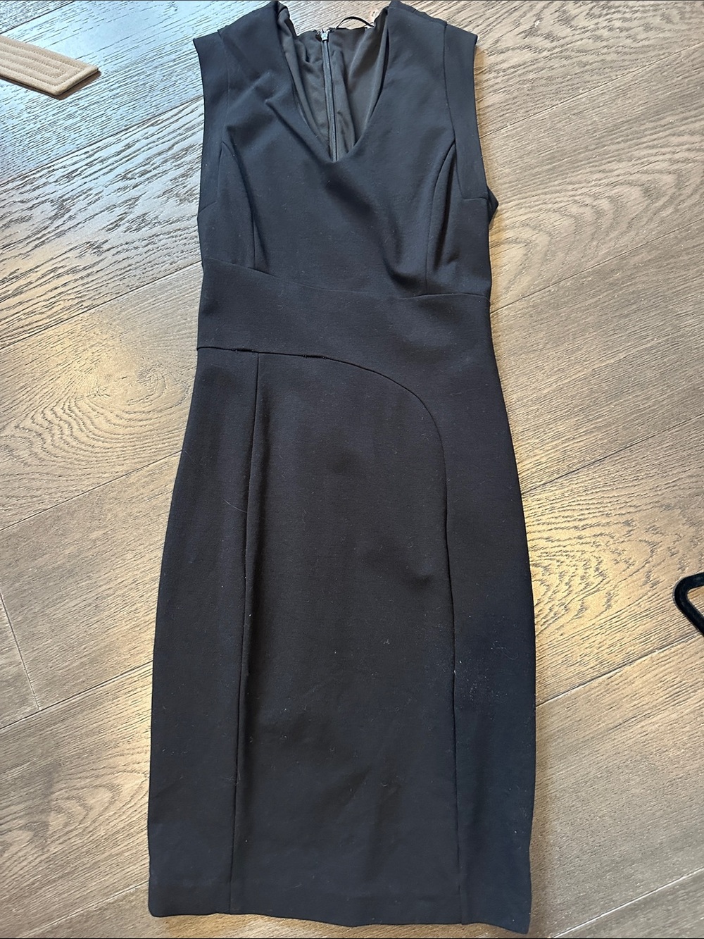 Dex Black V-Neck Sleeveless Sheath Dress- perfect LBD